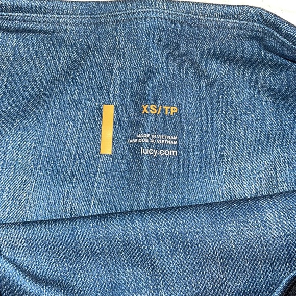 Lucy faux faded blue denim cropped leggings - Picture 5 of 5